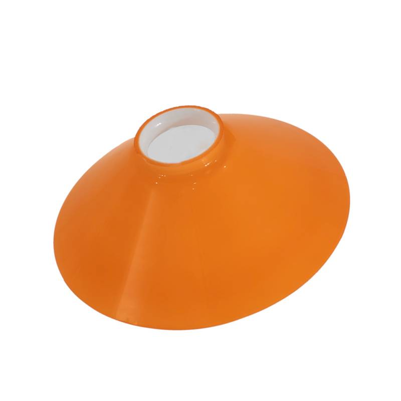 Sklenené tienidlo lesklé oranžové s hrdlom, priemer 20cm, montážny otvor: 5,7cm 